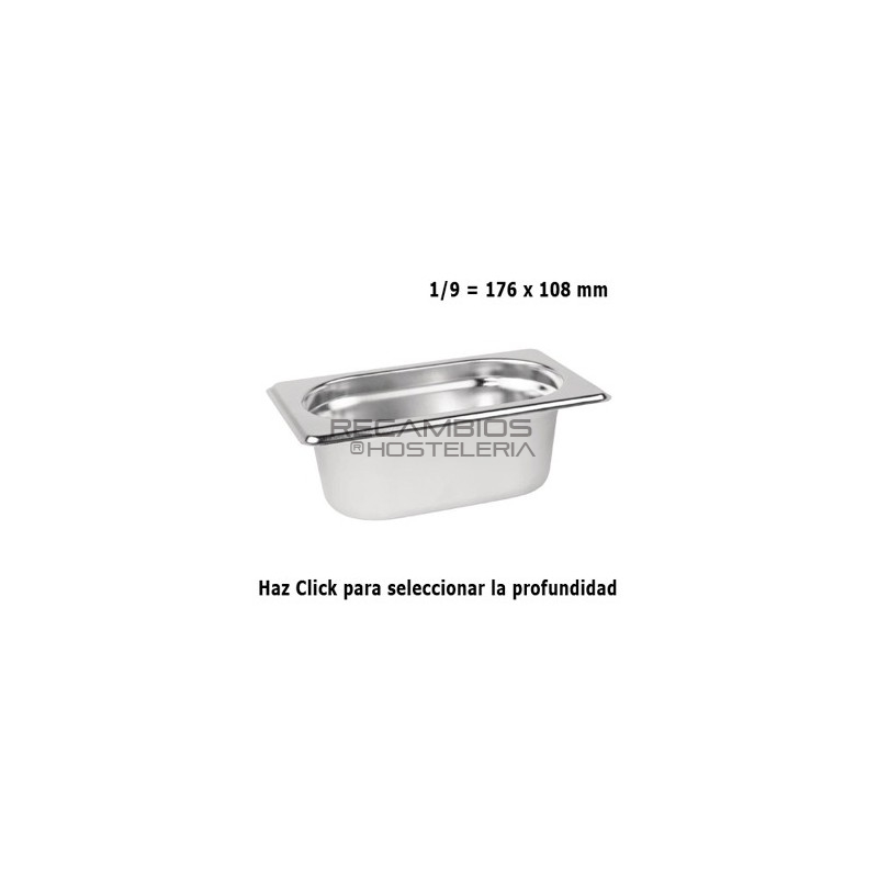 Cubeta Gastronorm 1/9  Elije Profundidad