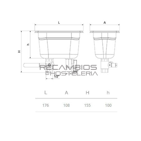 Lavaporcionador helados encastrar 