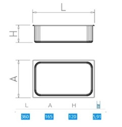 Cubeta Helados 360 x 165 x 120mm