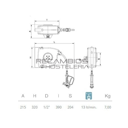 Grifo manguera enrollable Profesional