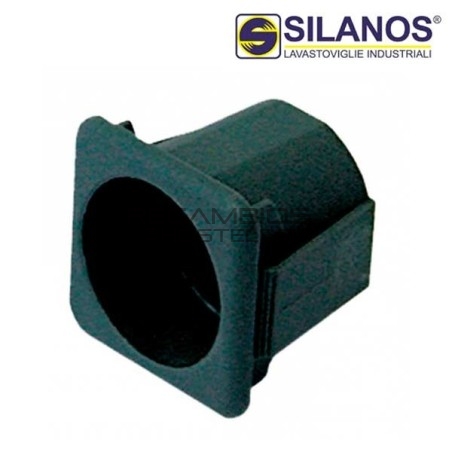 Soporte Negro Pulsador Ø23 28x28mm Silanos