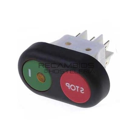 Interruptor pulsante 30x22mm rojo/verde