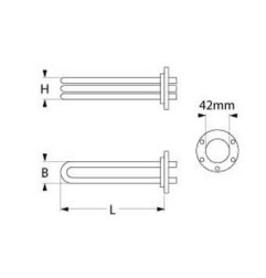 Resitencia 2800W para calderín ø 42mm
