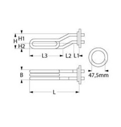 Resistencia para calderín Jemi ø 47,5mm