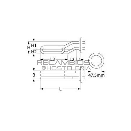 Resistencia para calderín Jemi ø 47,5mm