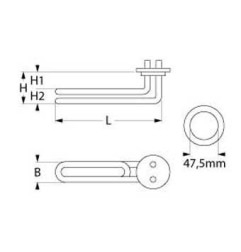 Resistencia lavavajillas Jemi ø 47,5mm