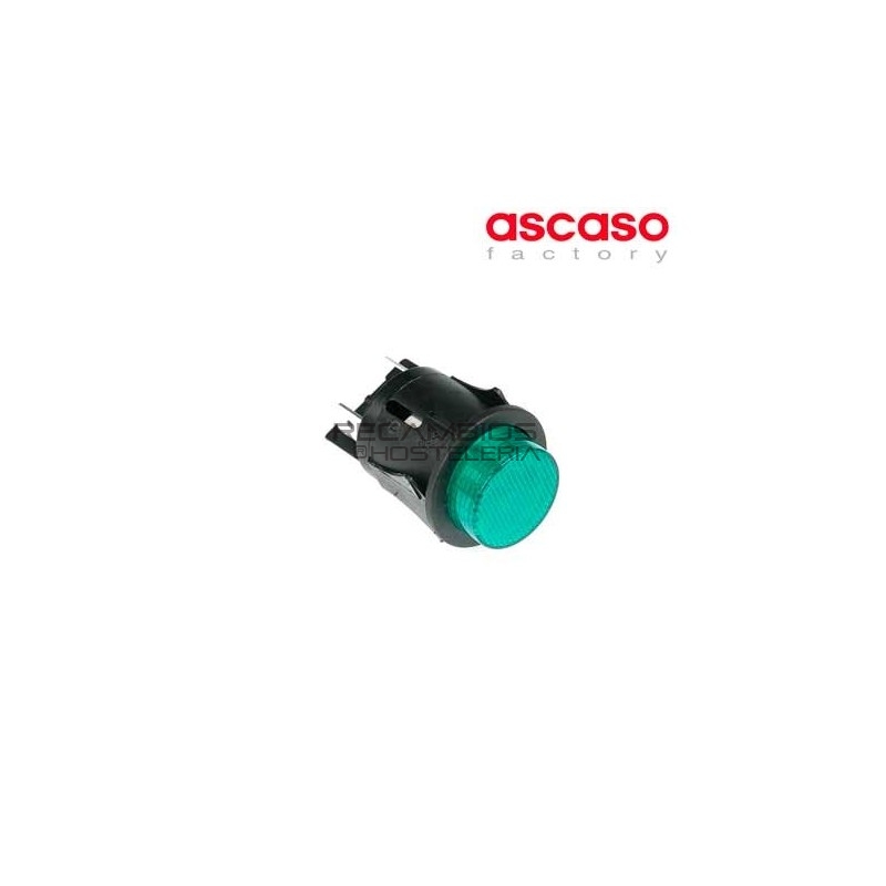 Interruptor luminoso redondo verde Linea Blanca