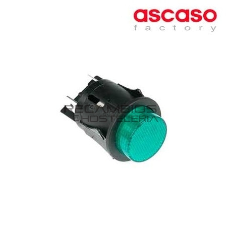 Interruptor luminoso redondo verde Linea Blanca