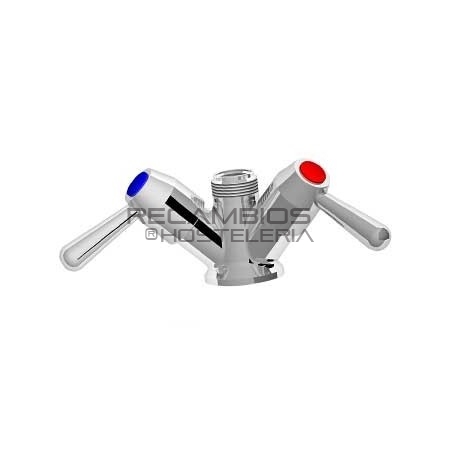 Grifo sobremesa dos aguas cuarto de vuelta