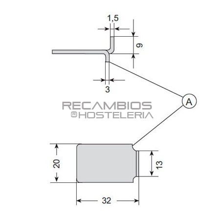 Soporte para estante cremallera A
