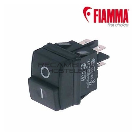 Interruptor cuadrado negro 30x22mm FIAMMA