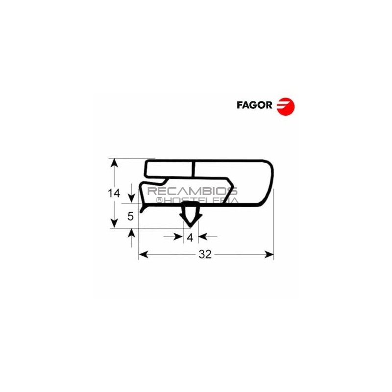 Burlete 740x640mm gris armario de frío Fagor Burlete 740x640mm gris armario de frío Fagor