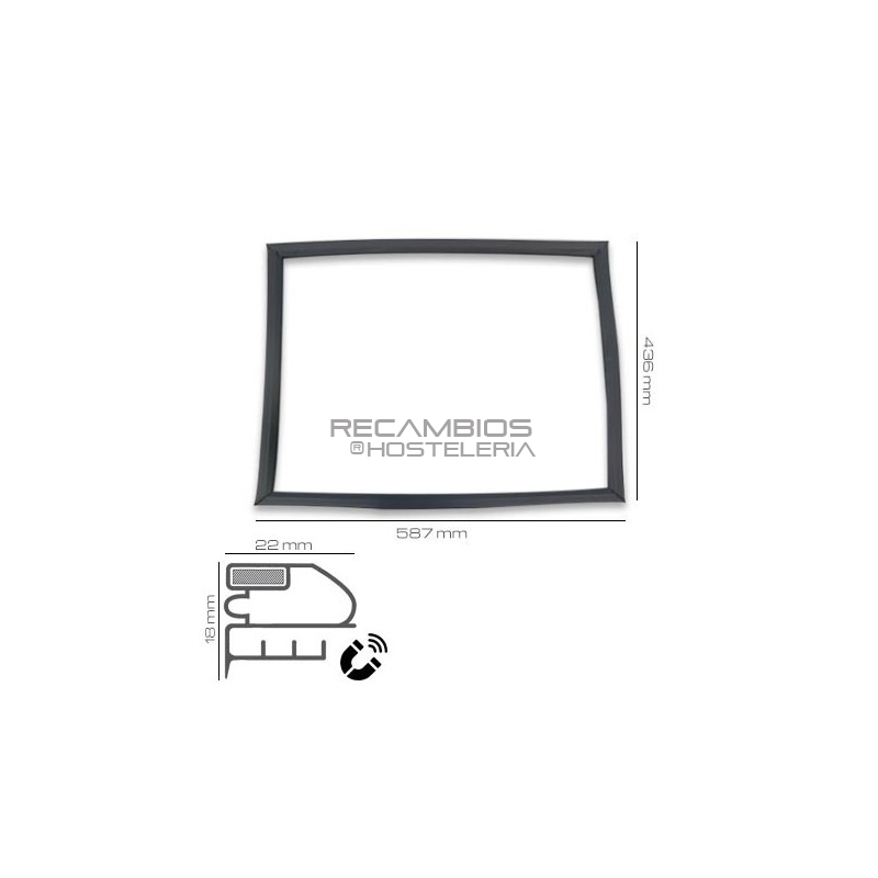 Burlete 587x436mm PVC [Imán]