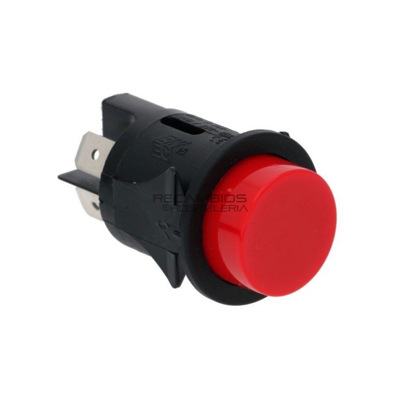 Interruptor redondo Rojo pulsante Ø25 mm