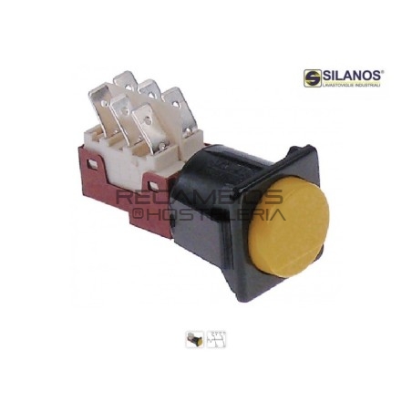 Interruptor Pulsador lavavajillas Silanos amarillo