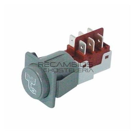 Pulsador redondo gris 250V 16A 2CO Elframo