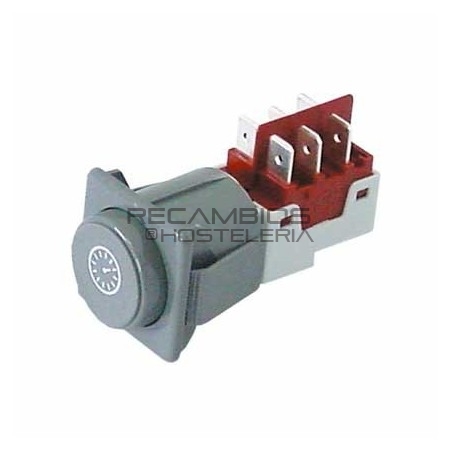 Pulsador redondo gris reloj 250V 16A 2CO Komel