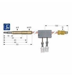 Termopar SIT con interruptor M9x1 L 600mm Elframo