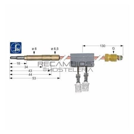 Termopar SIT con interruptor M9x1 L 600mm Elframo