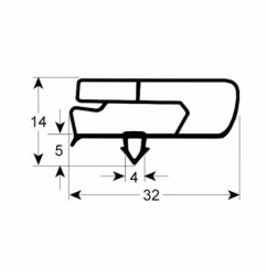 Junta frigorífico perfil 9797 An 754mm L 1697mm