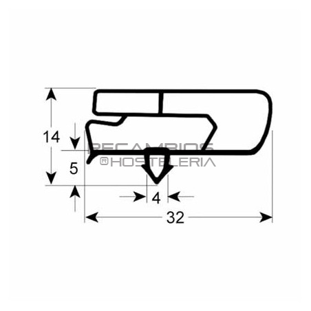 Junta frigorífico perfil 9797 An 754mm L 1697mm