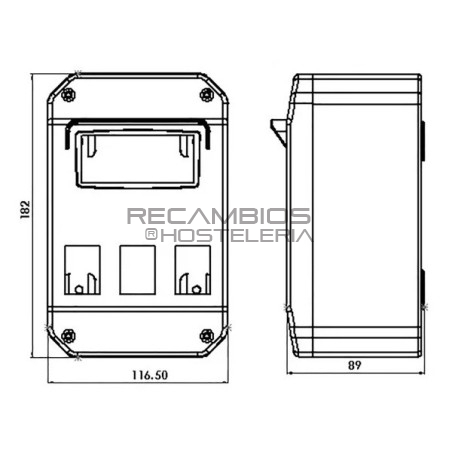 Caja control para programador 4 orificios
