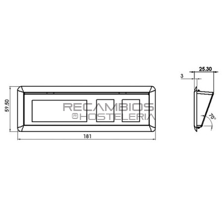 Botonera con tapa transparente 3 orificios
