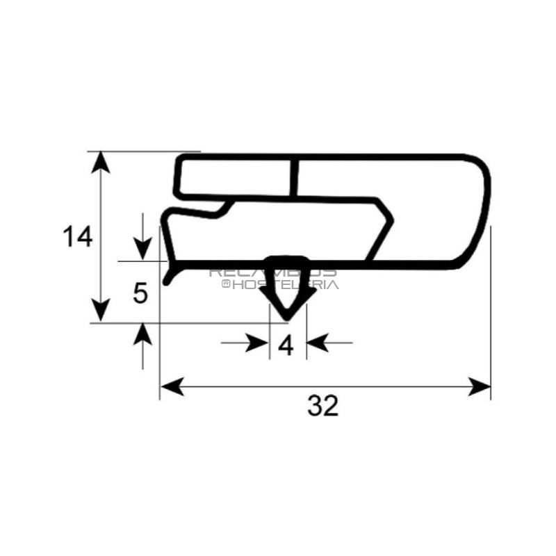 Burlete puerta Coreco 370 x 390 mm
