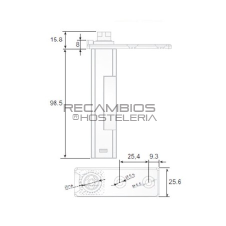 Bisagra pivotante zamak con muelle estrella