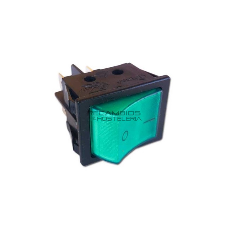 Interruptor verde bipolar 30x22 mm