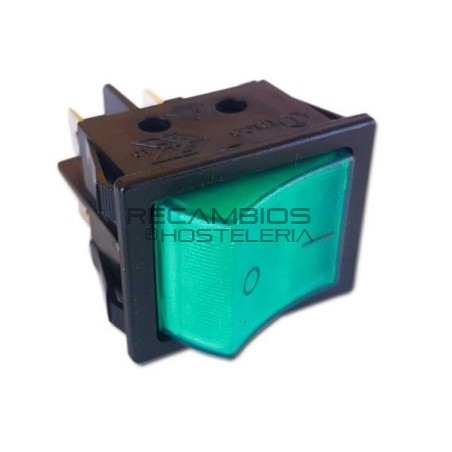 Interruptor verde bipolar 30x22 mm