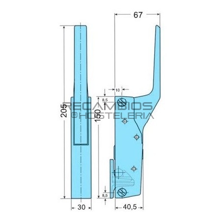 Maneta cierre Horno G-791-L