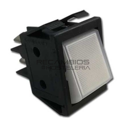 Interruptor blanco 30x22 bipolar. Pulsador
