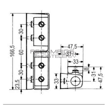 Bisagra puerta cámara Refrigeración